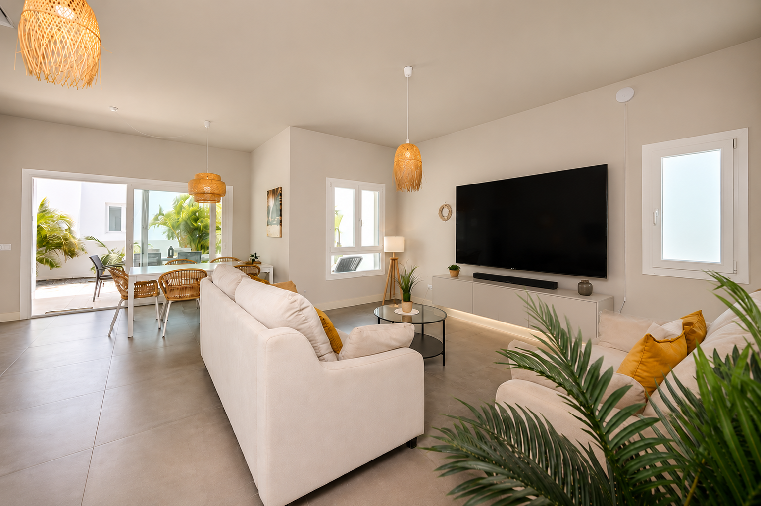 Bright open-plan lounge